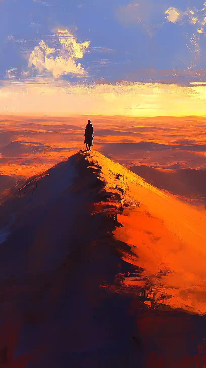Tuareg-Reiter auf einem Kamel bei Sonnenuntergang in den weitläufigen Dünen der Sahara