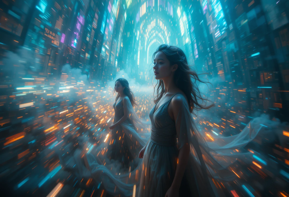 Dreamlike Iridescent Colors In A Surreal Gothic Landscape