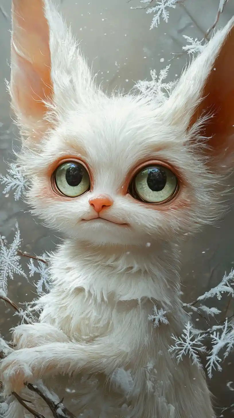 3D cartoon fennec cat with pastel gradient background