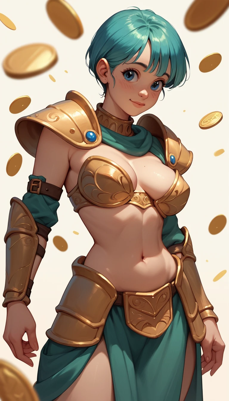 充滿節慶氣息的金幣與幸運草動漫女戰士