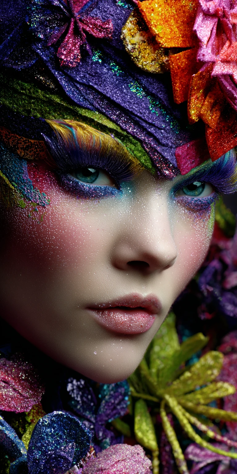 Joyful editorial faces with bright eyes and bold styling