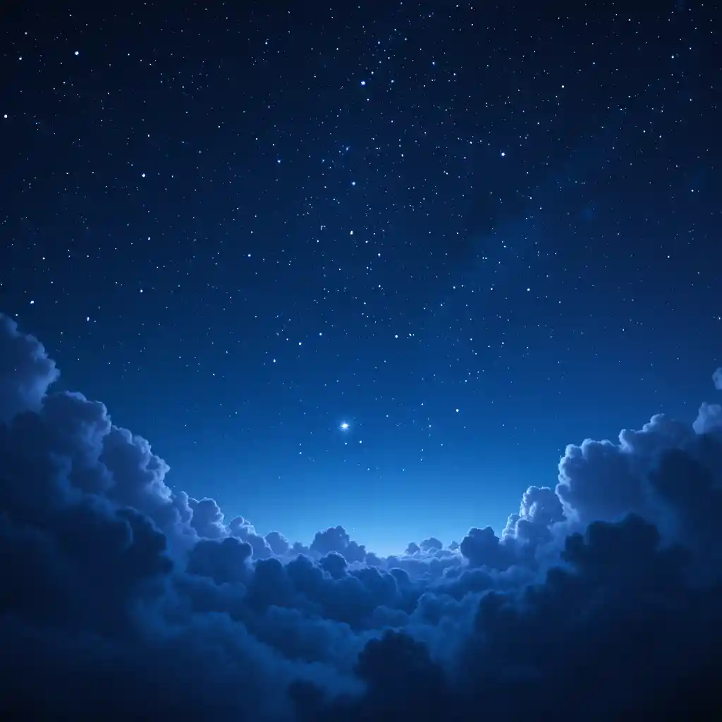 柔和星光點綴的夢幻深空夜空
