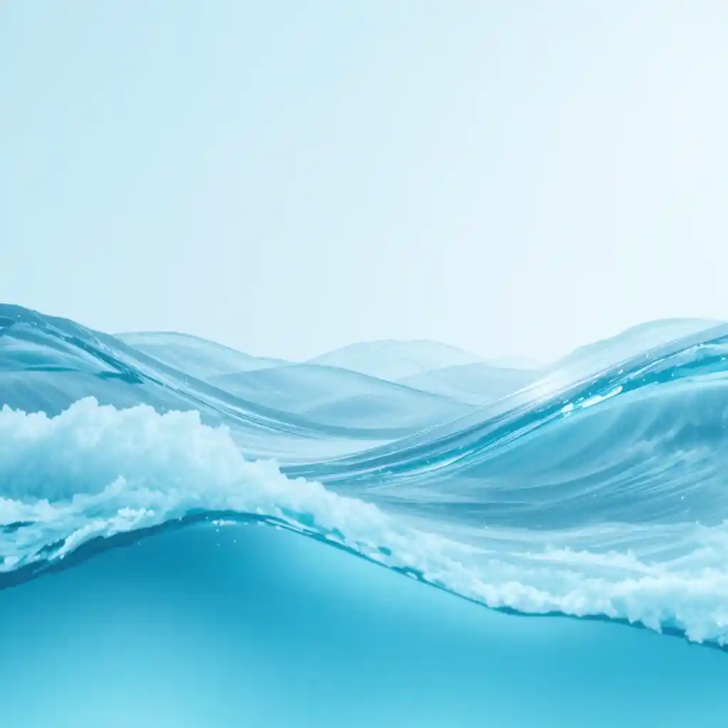 Suaves olas de agua abstractas en degradado azul y turquesa