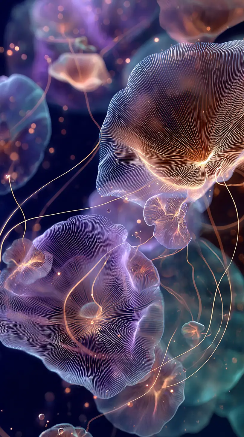 Abstract layered visualization of the interconnected human psyche
