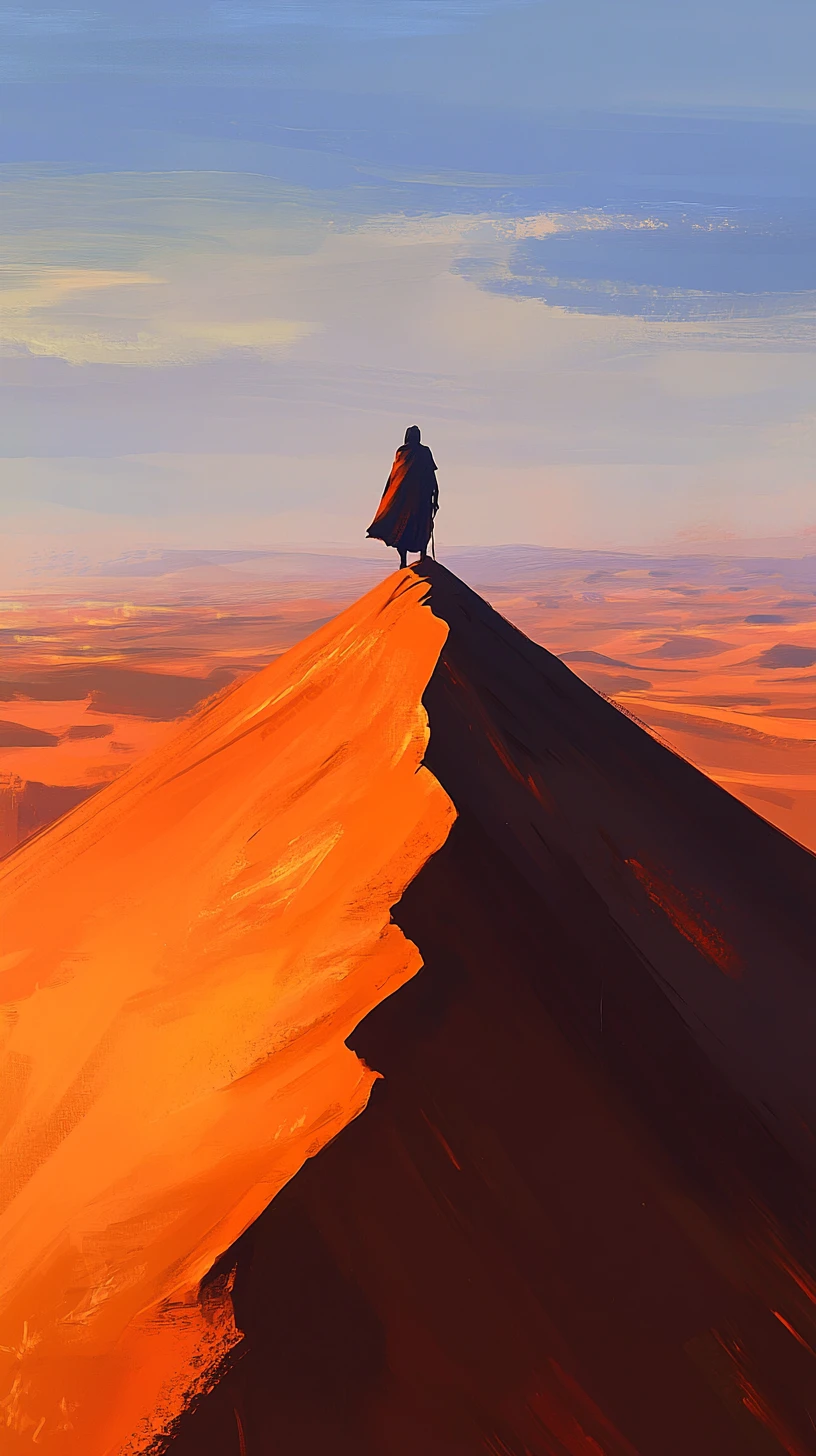Tuareg-Reiter auf einem Kamel überquert Dünen der Sahara bei Sonnenuntergang