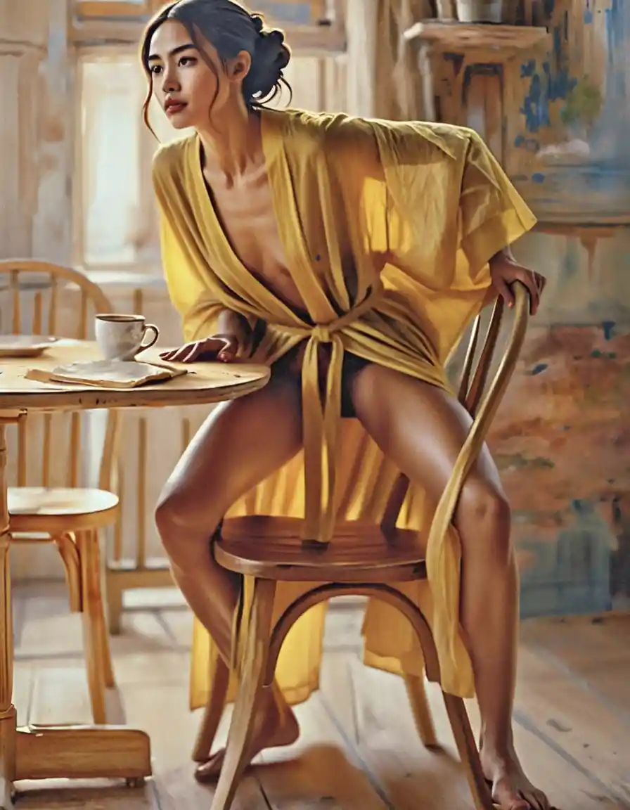 Afro American woman reading quietly in warm painted interior