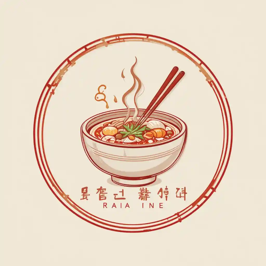 Elegante logo di ristorante coreano con illustrazione di ciotola tradizionale