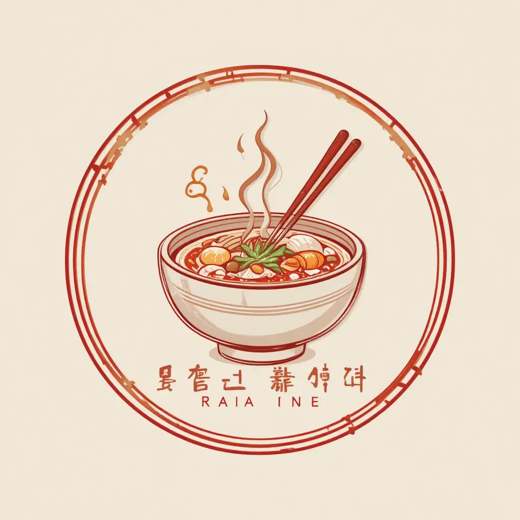Elegante logo di ristorante coreano con illustrazione di ciotola tradizionale