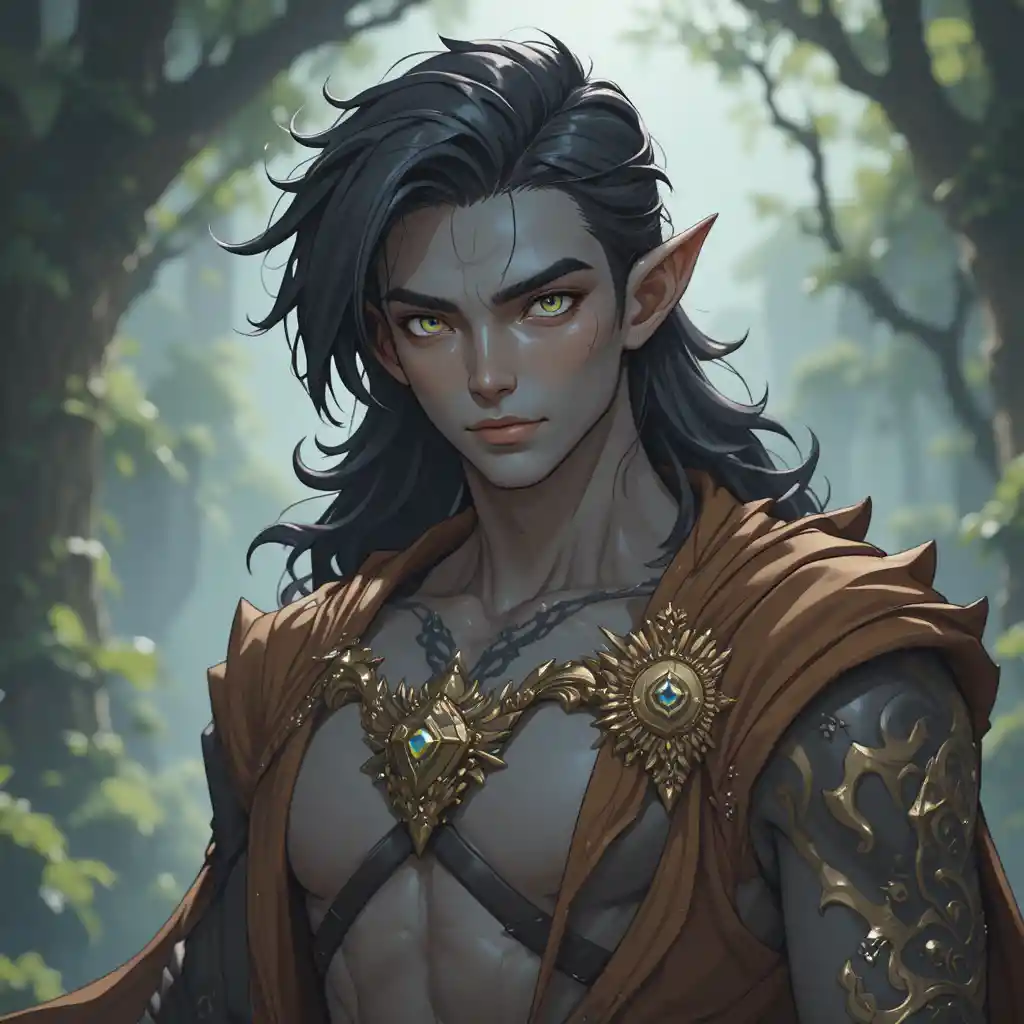 Young anime man from a mystical fantasy world
