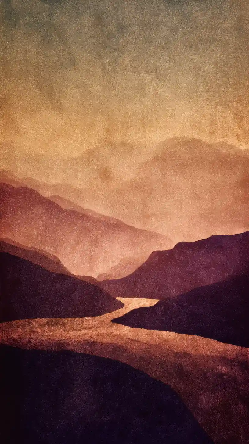 Lonely wanderer crossing a surreal empty desert