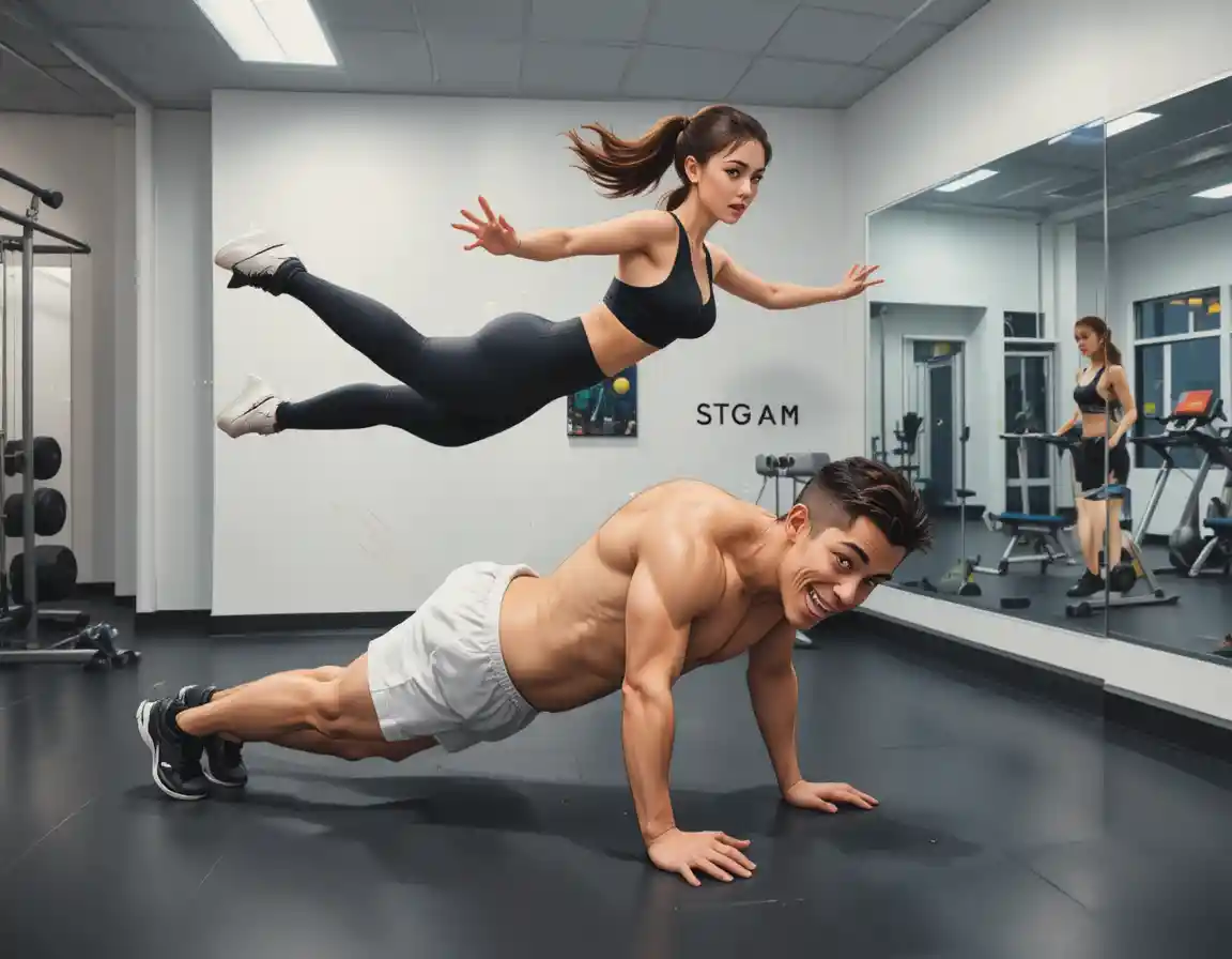 Athleten trainieren mit Burpees in einem modernen Indoor-Fitnessstudio