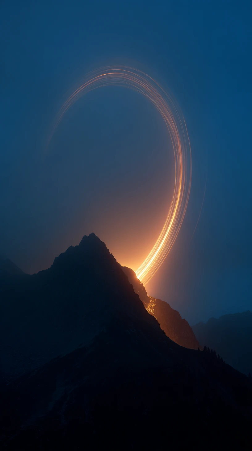 Arco Luminoso Sobre Una Escarpada Cresta Montañosa