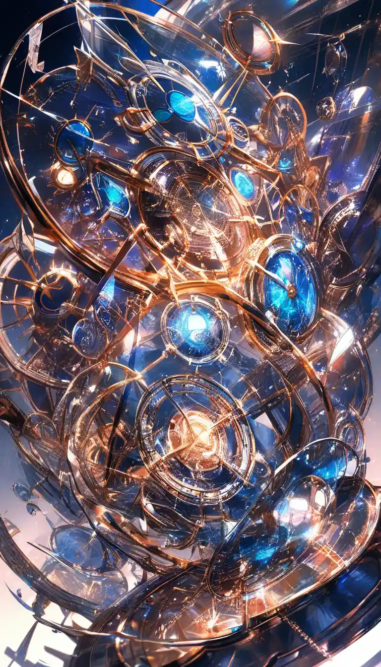 Silver time machine tearing through bending reality