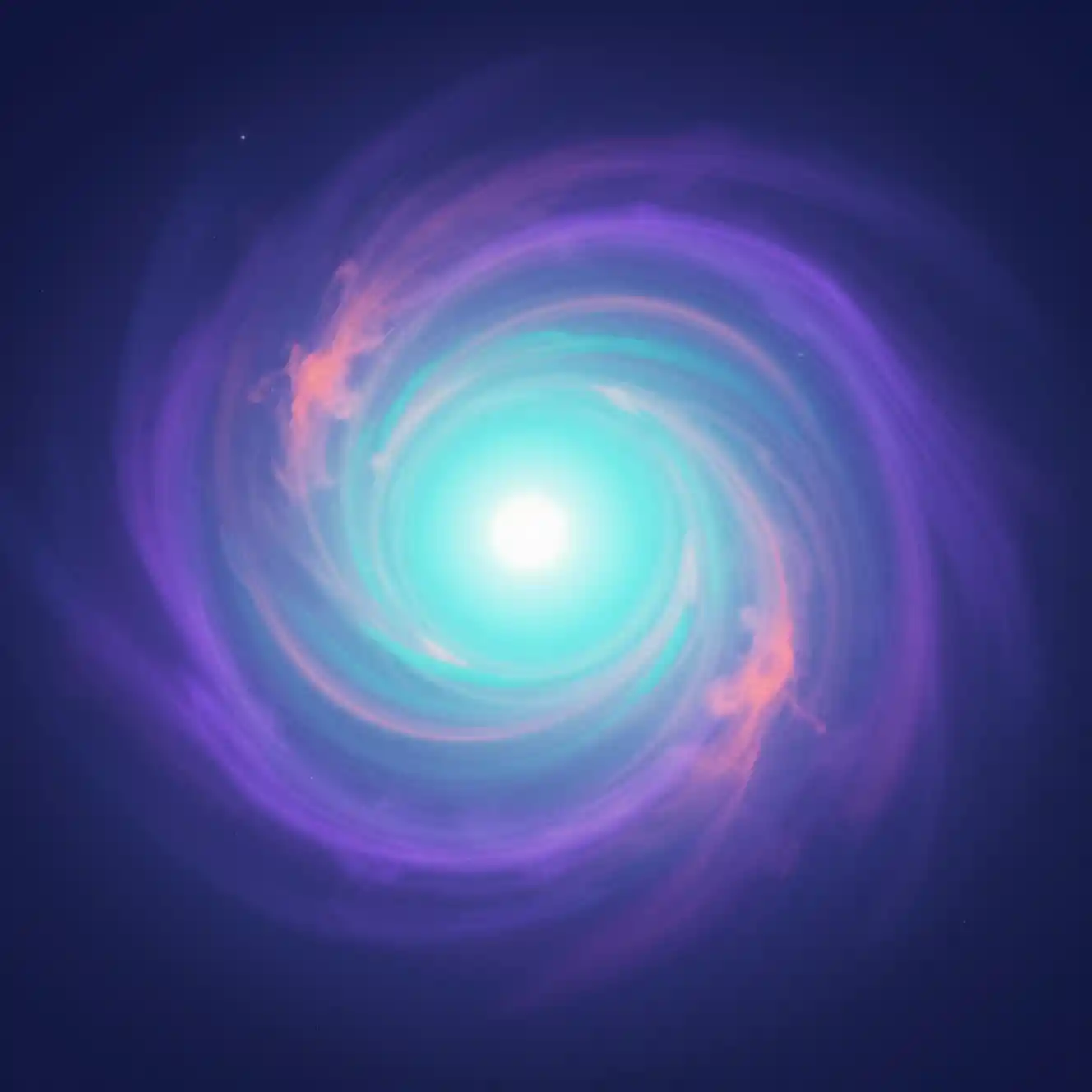 Avatar cósmico en degradado con radiantes ondas de energía turquesa