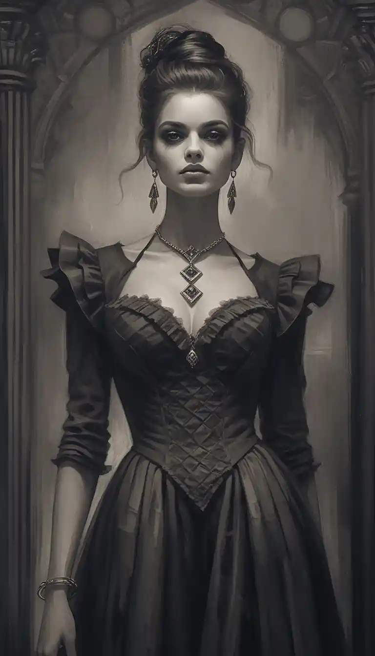 Aristocratic woman in dark victorian fantasy portrait