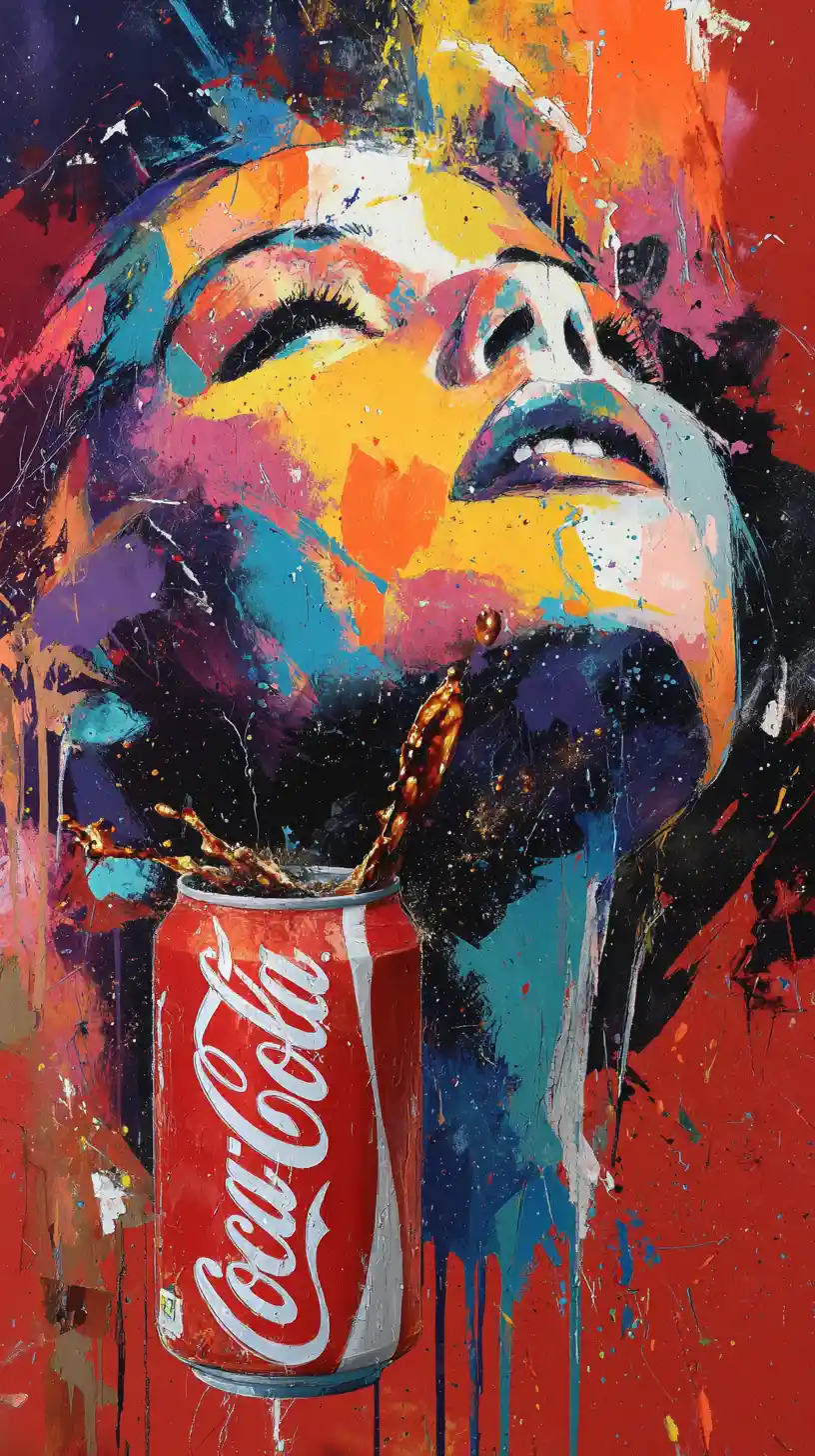 Lata de cola derramada que forma la silueta de una mujer