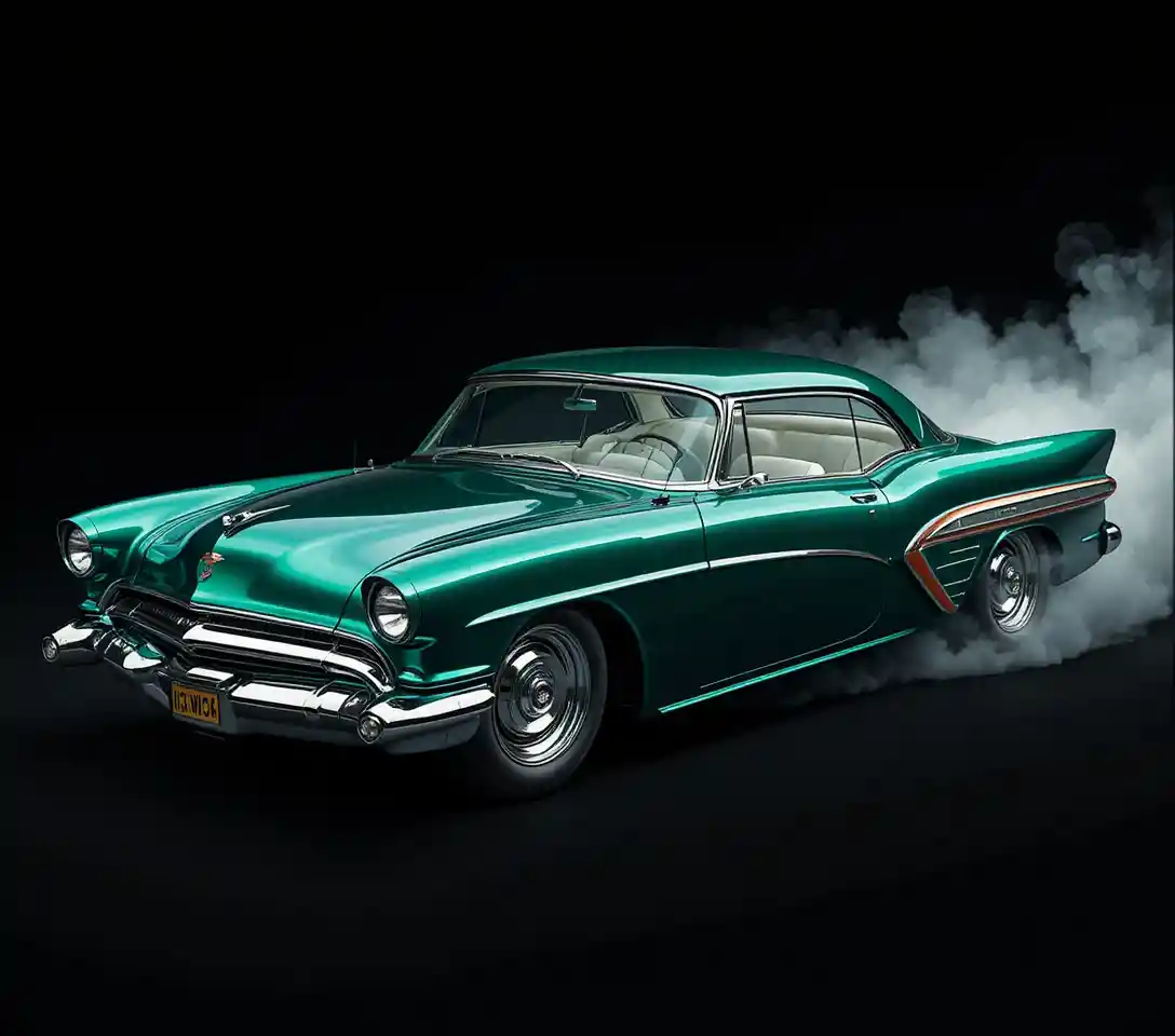 Retro-Konzeptauto im Mercury-Stil von 1955 in Smaragdgrün