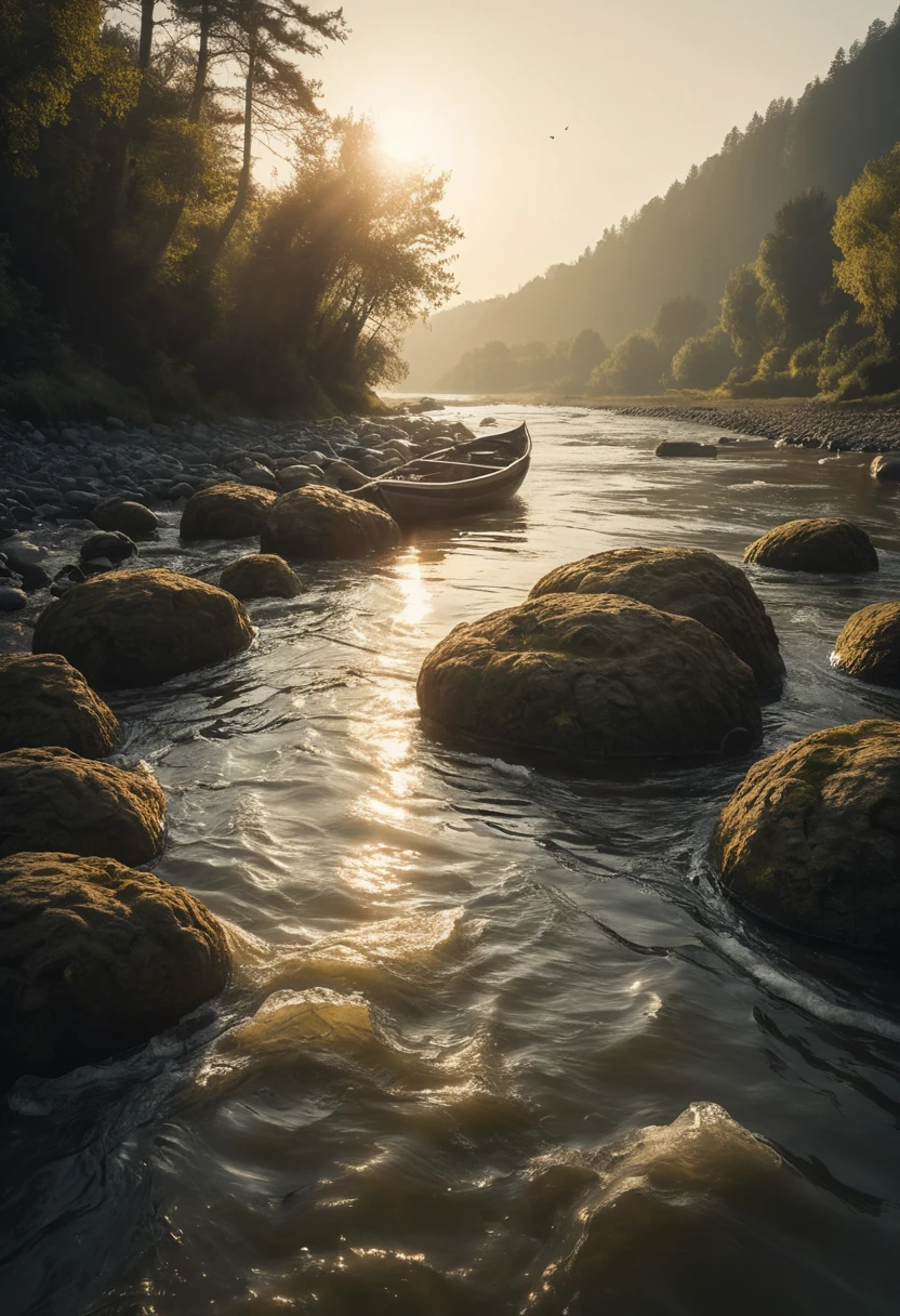 Douces inquiétudes dérivant le long d’une rivière tranquille vers la mer