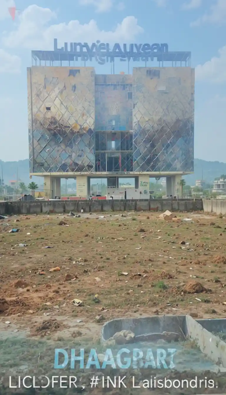 주거용 택지를 홍보하는 컬러풀 부동산 포스터