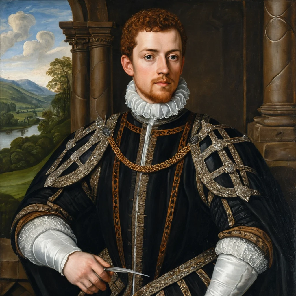 Renaissance portrait of a Scottish nobleman in formal dress