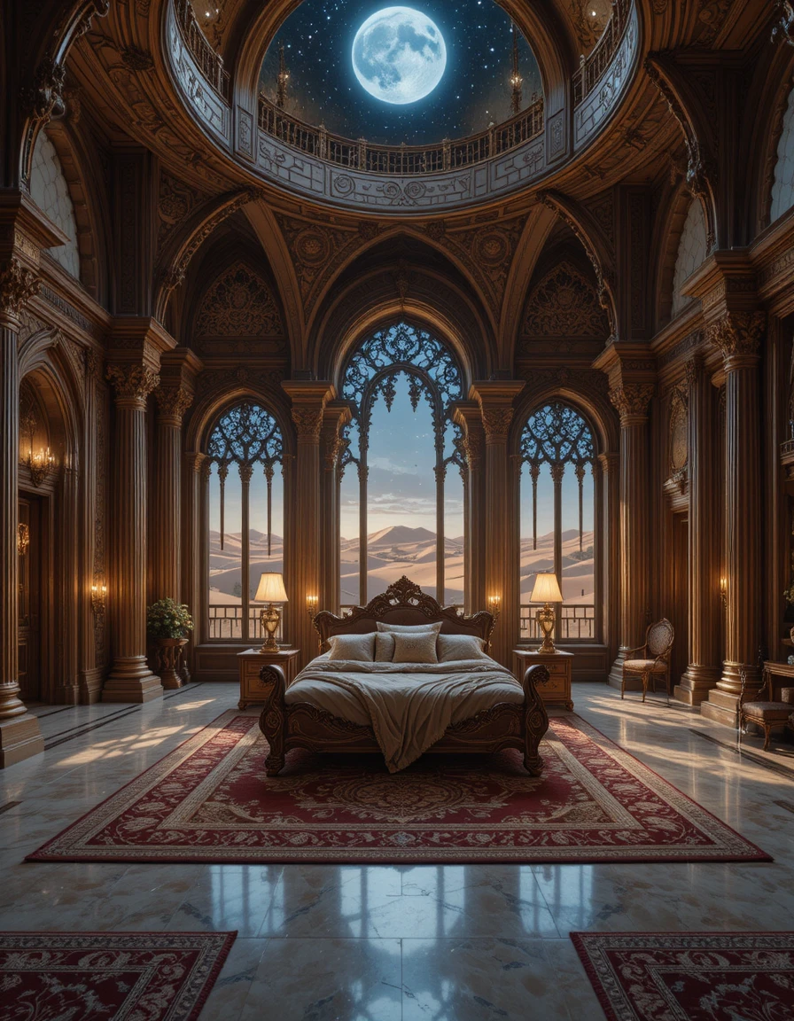 Quarto de Princesa Neo-Mourisco Luxuoso com Vista para o Deserto