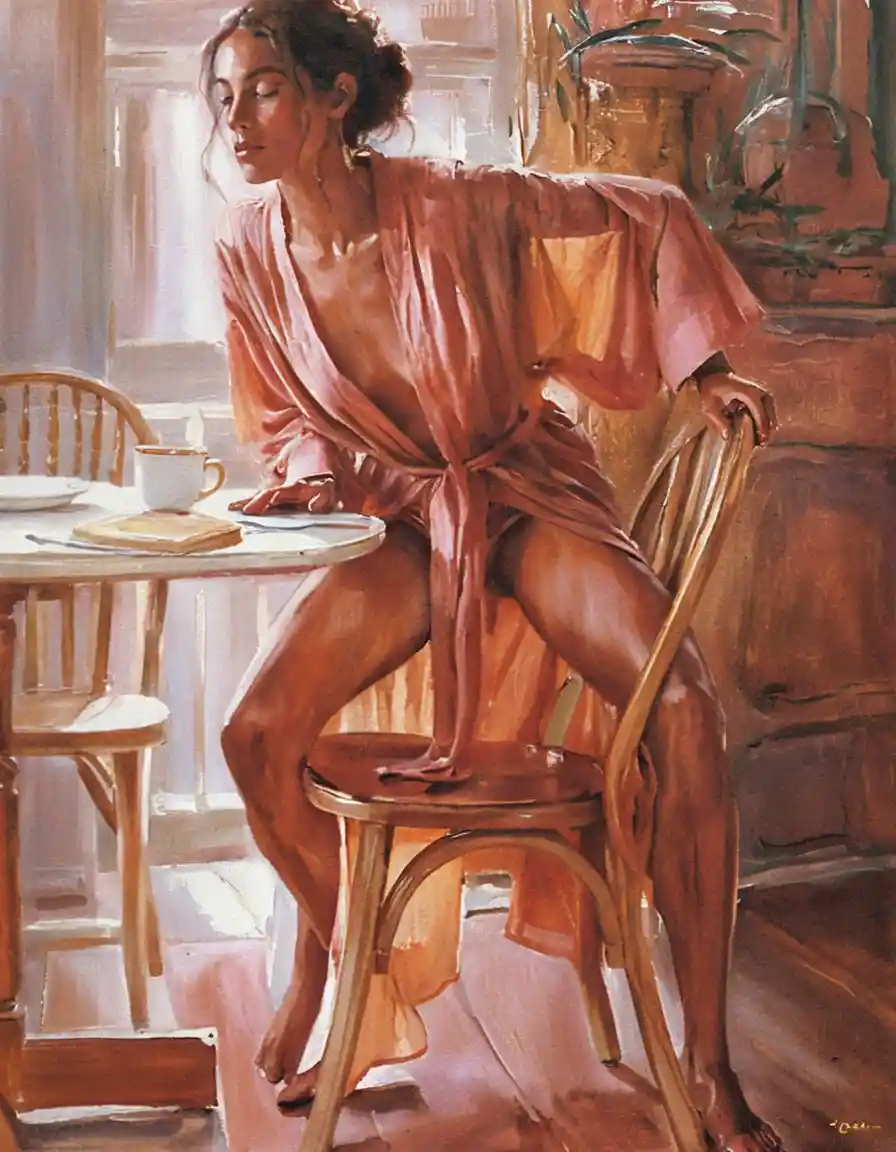 Afro American woman reading quietly in warm interior