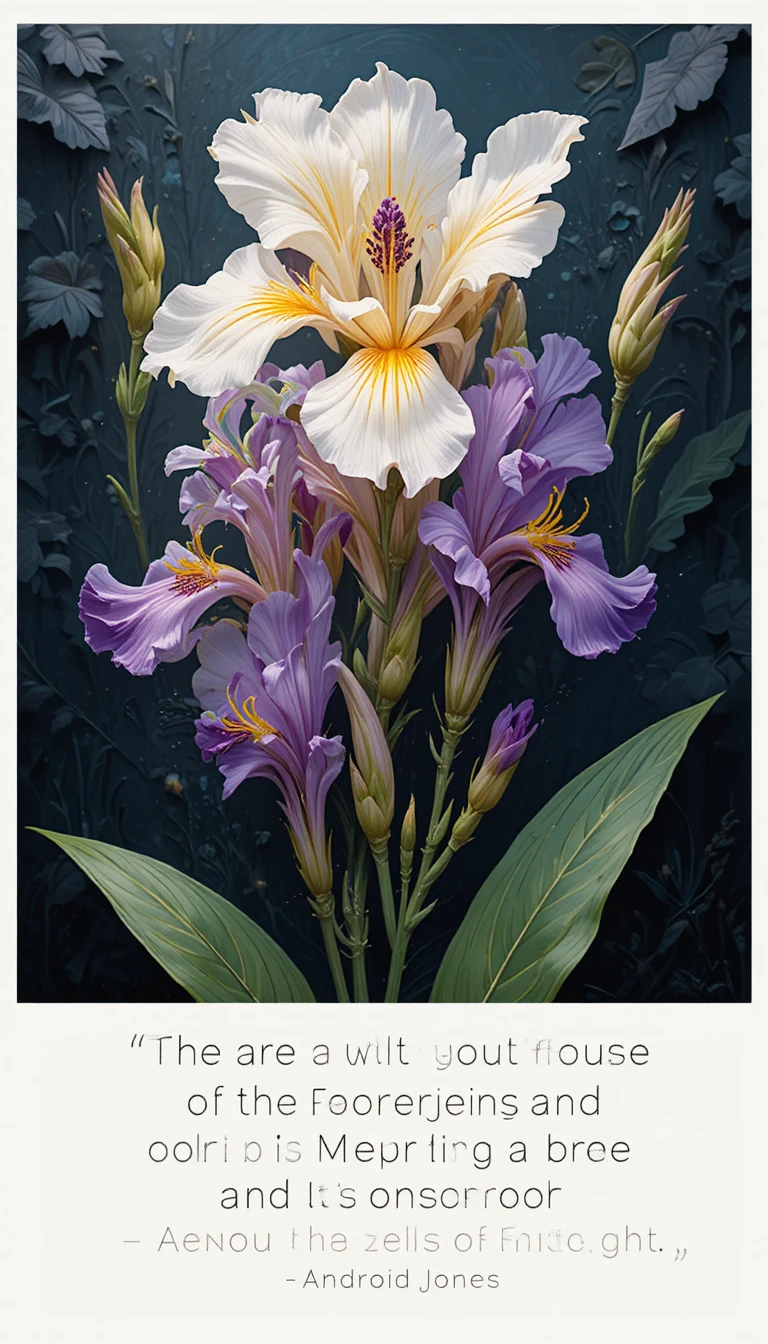 Vector illustration flyer with white yellow and purple freesias