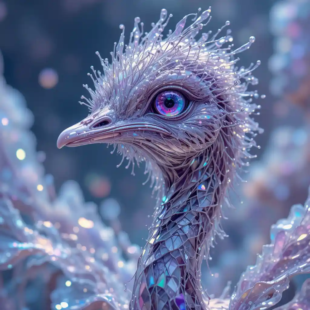 Quantum ostrich in shifting holographic silver and amethyst layers