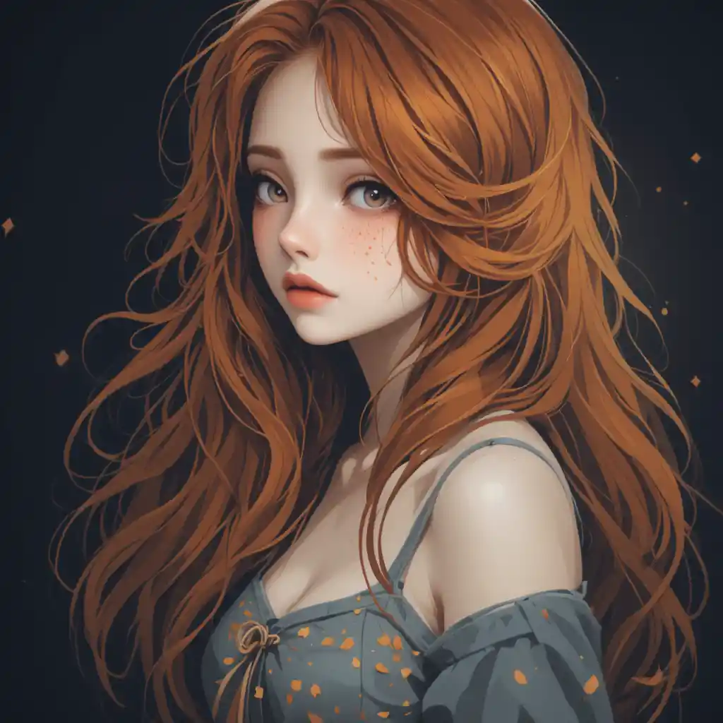 Red haired freckled teen girl in glasses portrait