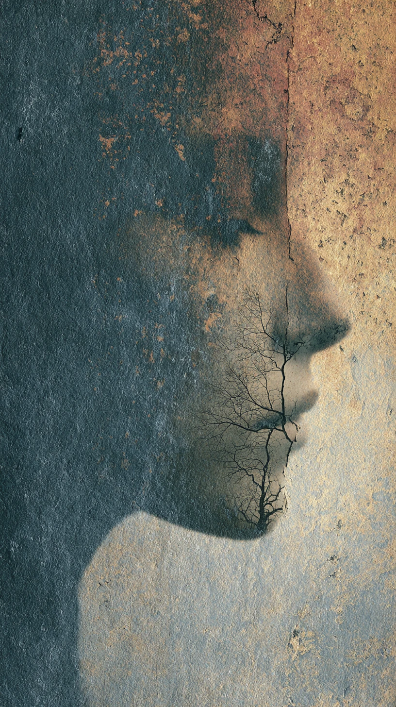 Surreal abstract shape in a dreamy minimalist composition