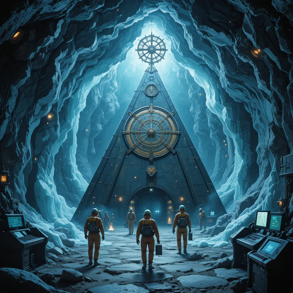 Mysterious Stone Pyramid In A Frozen Subterranean Cave