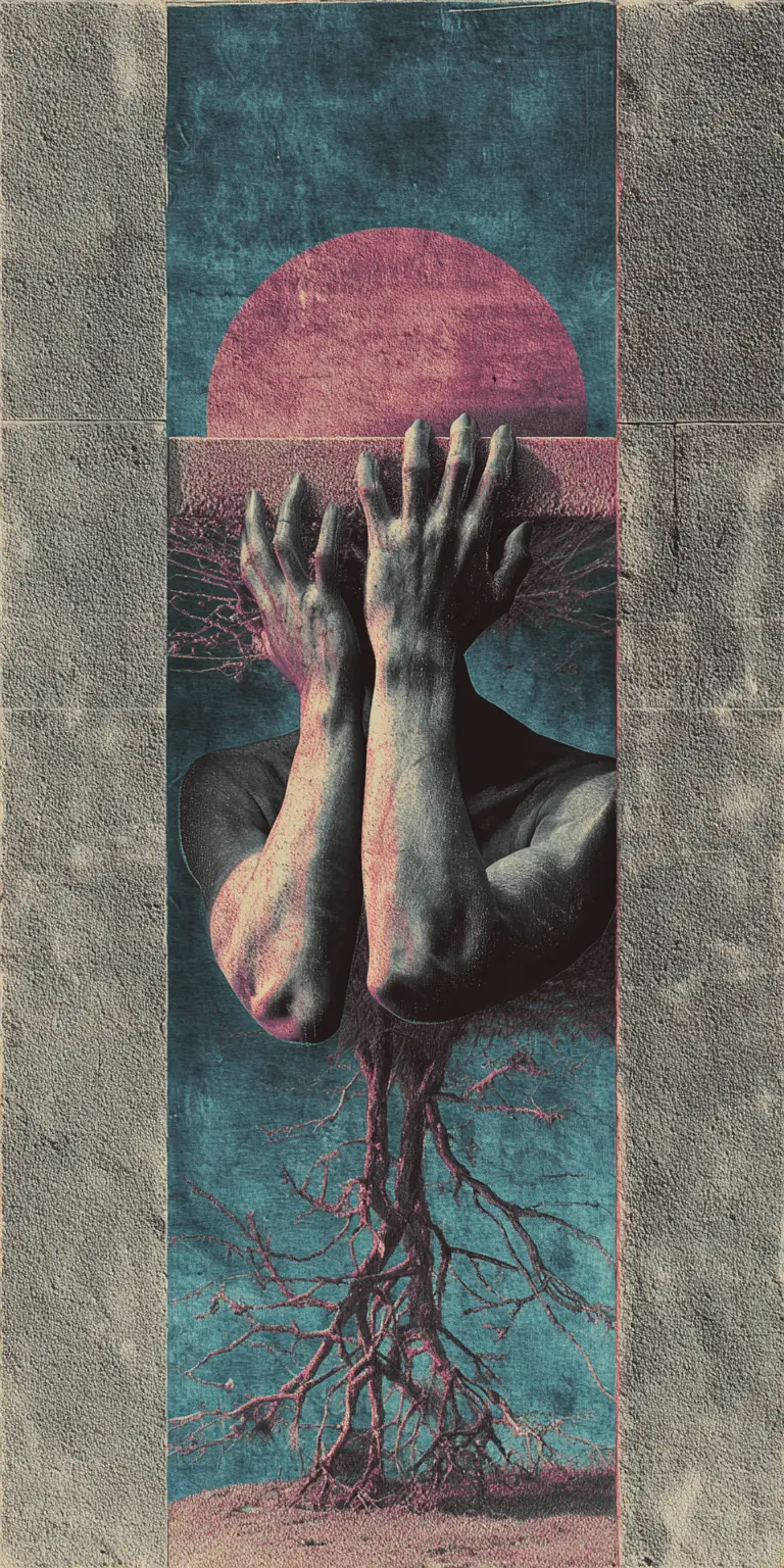 Dreamlike minimalist canvas with grainy abstract textures