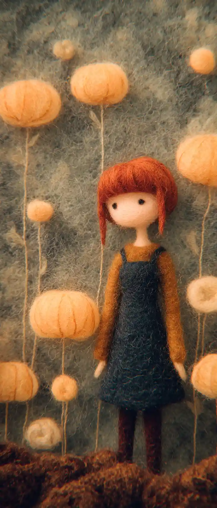 Surreal Needle Felted Woman With Soft Cosmic Energy