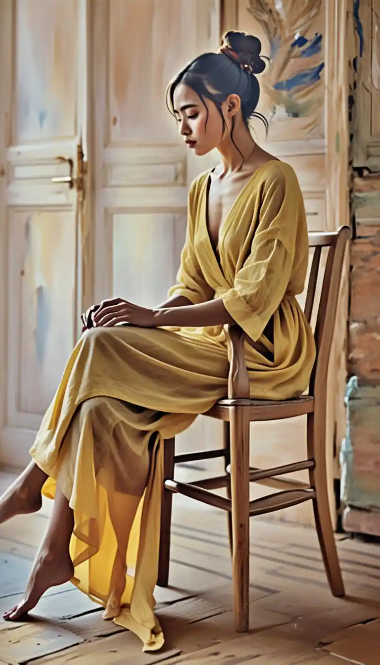 Afro American woman reading quietly in a warm interior
