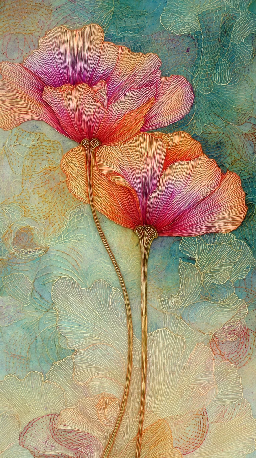 Two tender flowers in a dreamy ornamental close up