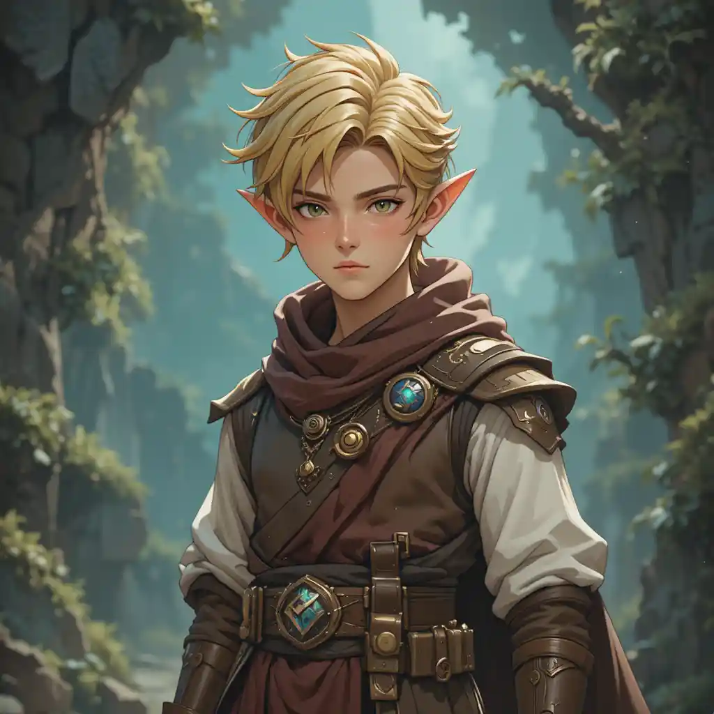 Young male forge mage in a mystical fantasy world