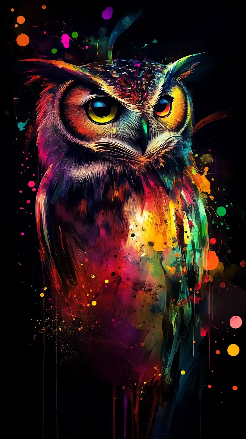 Surreal owl in a dreamlike maze of shadow and light