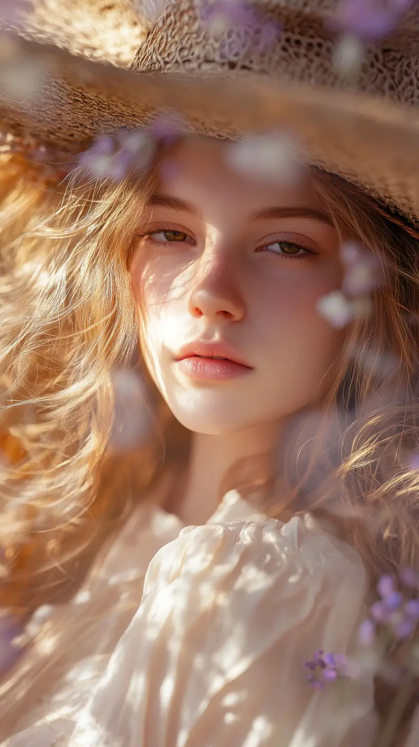 Anime cowgirl close up in a tense western duel