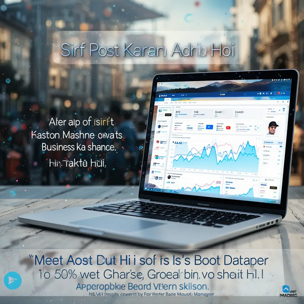 Laptop screen showing meta ads manager with rising graph