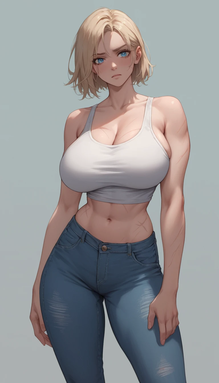 Confident anime heroine in revealing outfit before the moon