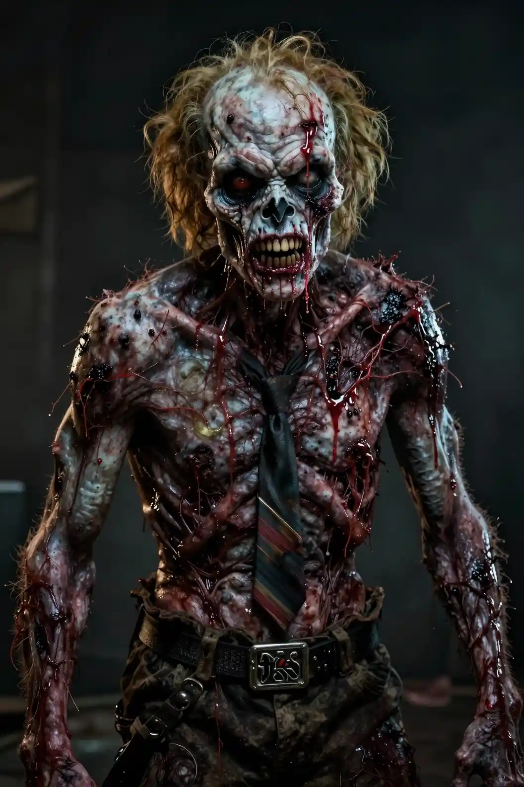 Hyper realistic rotting zombie inspired by classic metal horror