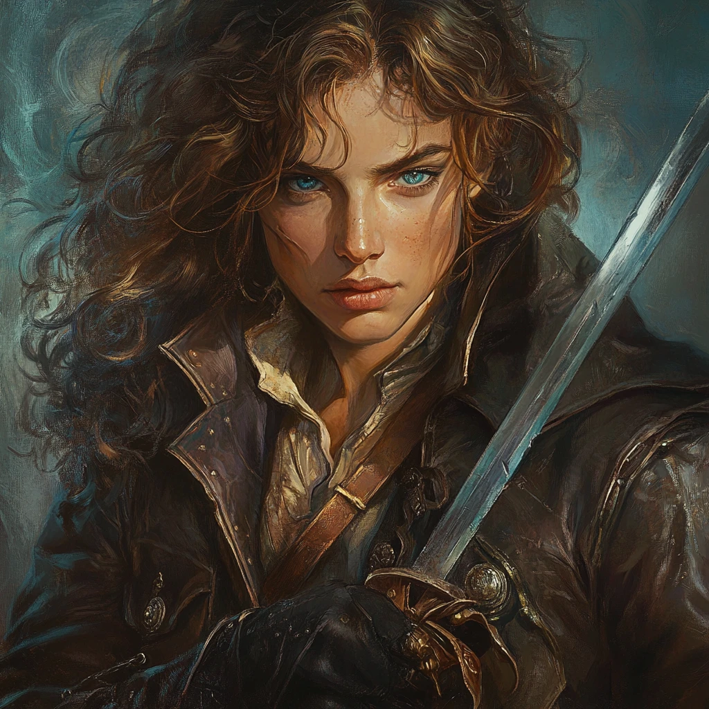 Halfling rogue with rapier in dark fantasy attire