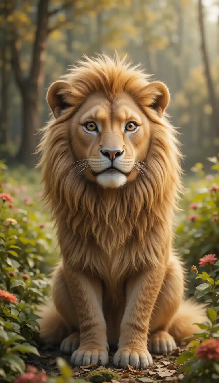 Clever fox tricks the proud lion beside the deep well