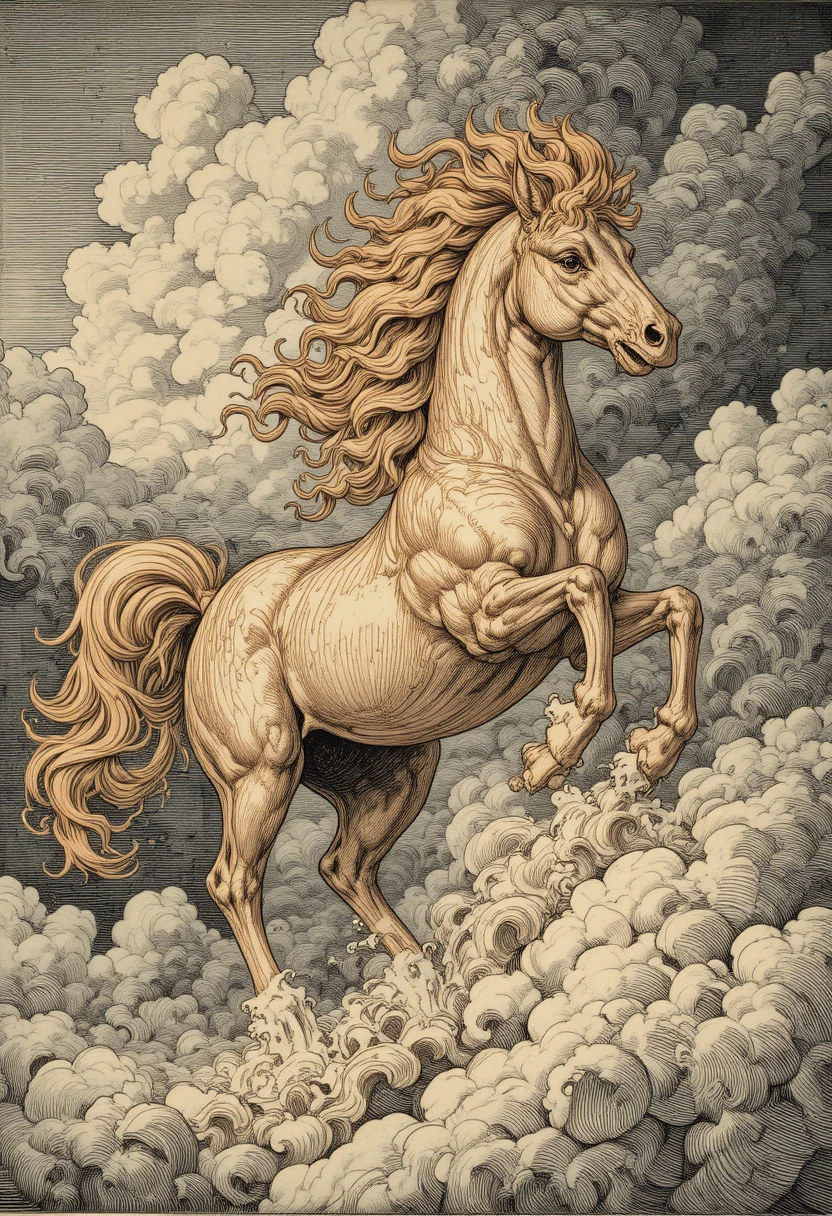 火焰神話駿馬奔馳於翻湧雲海之中