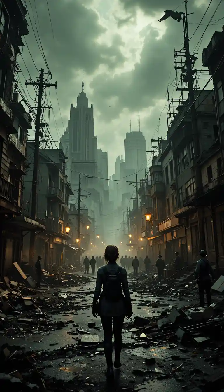 Lone FBI agent exploring the ruins of Raccoon City