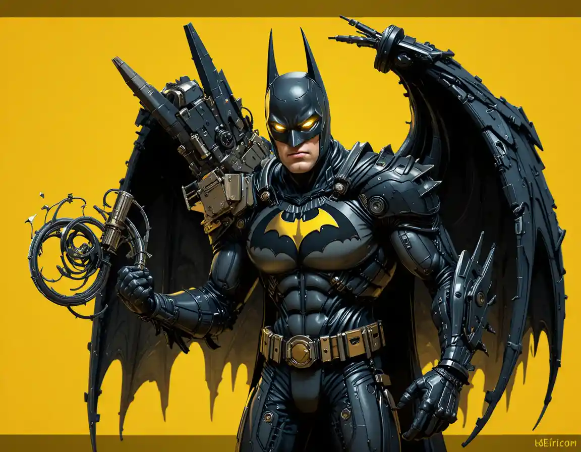 Futuristic black armored superhero with glowing chest emblem