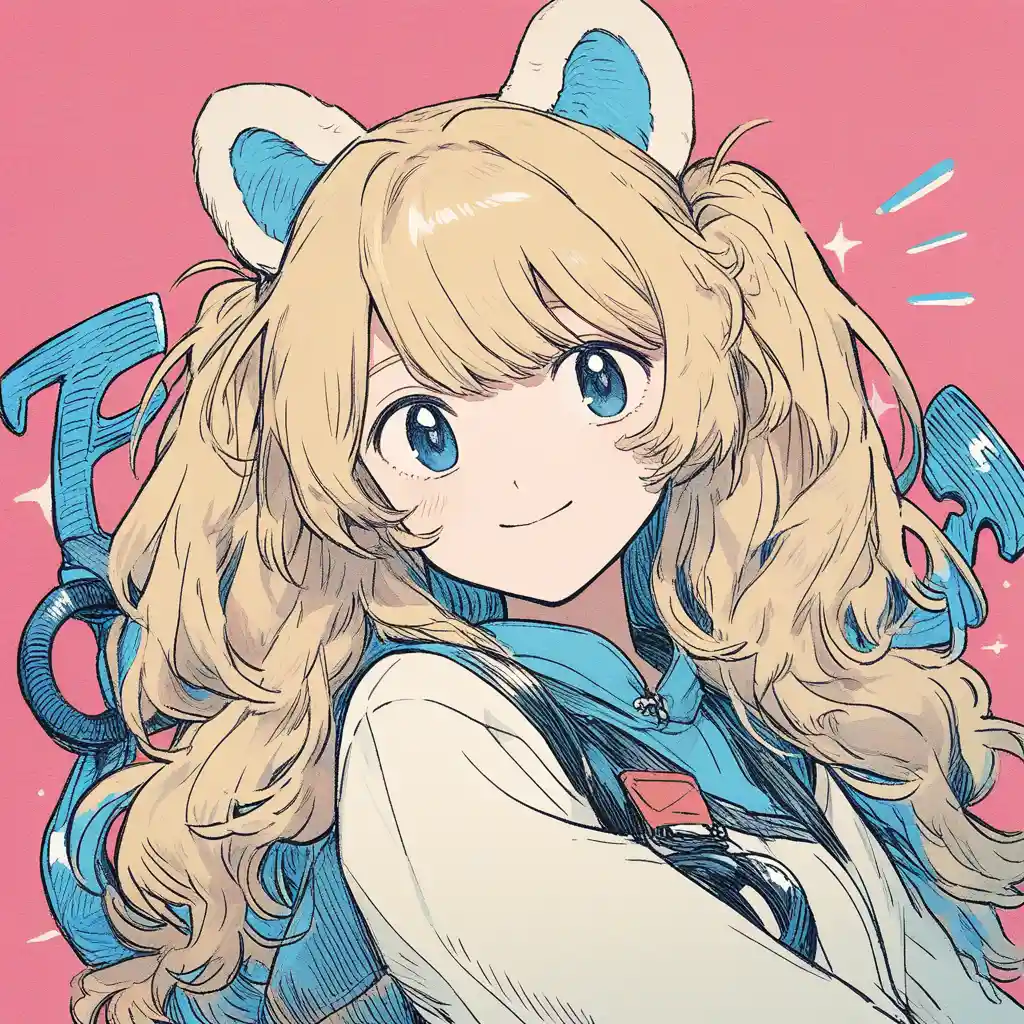 Smiling anime girl with fluffy animal ears and fish tail