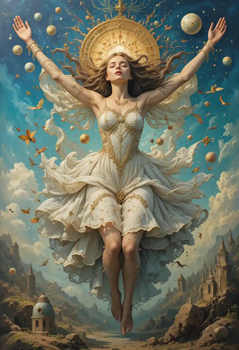 Surreal painting of pure joy and spiritual exhilaration