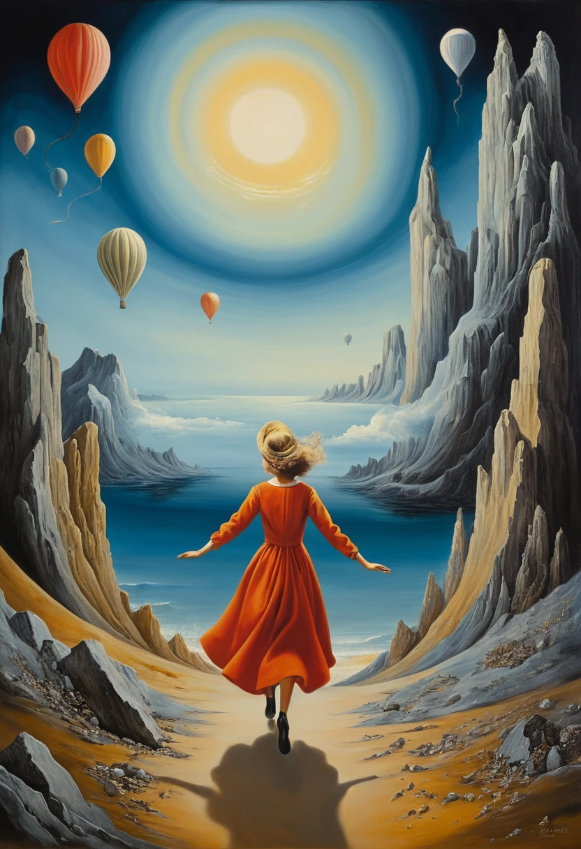 Pintura surrealista de pura alegría y exaltación emocional