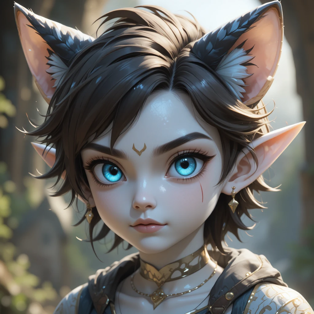 Young ecaflip teen boy with blue eyes and cat ears